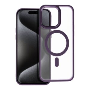 Matte Mag Cover case compatible with MagSafe for IPHONE 15 PRO MAX purple