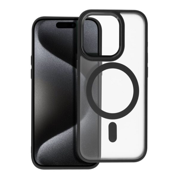 Matte Mag Cover case compatible with MagSafe for IPHONE 15 PRO black