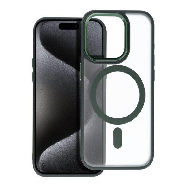 Matte Mag Cover case compatible with MagSafe for IPHONE 15 PRO green