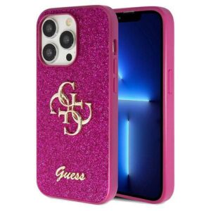 Original faceplate case GUESS GUHCP15LHG4SGU for iPhone 15 Pro (Fixed Glitter Big 4G / purple)