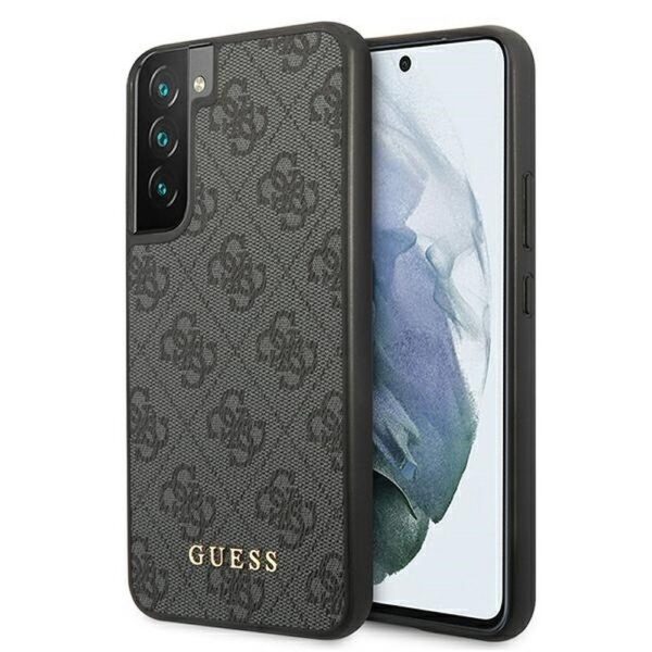 Original faceplate case GUESS GUHCS22SG4GFGR do Samsung S22 (4G Metal Gold Logo / grey)