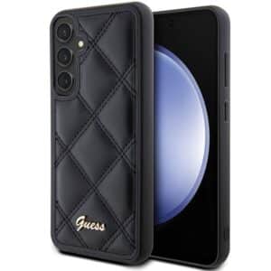 Original faceplate case GUESS GUHCS23FEPSQSQSK for Samsung S23 FE (Quilted Metal Logo / black)