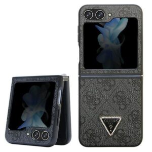 Original faceplate case GUESS GUHCZF5P4TDPK for Samsung Flip 5 (4G Triangle Strass / black)