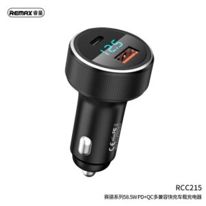 REMAX car charger Typ C Power Delivery 36W + USB QC 5A RCC215 black
