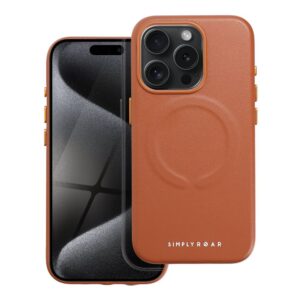 Roar Leather Mag Case - for iPhone 15 Pro  Brown