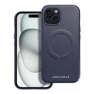 Roar Leather Mag Case - for iPhone 15  navy