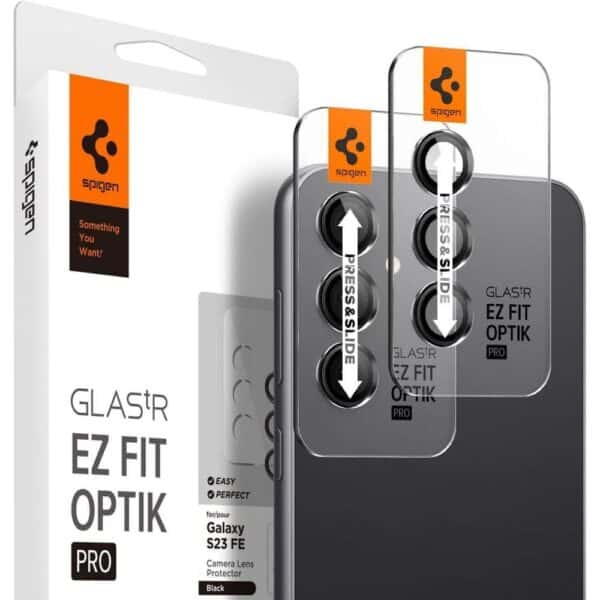 SPIGEN OPTIK.TR ”EZ FIT” Camera Protector 2-pack for SAMSUNG S23 FE black