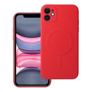 Silicone Mag Cover case compatible with MagSafe for IPHONE 11 red