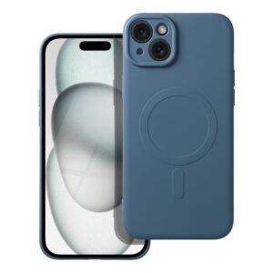 Silicone Mag Cover case compatible with MagSafe for IPHONE 15 PLUS blue