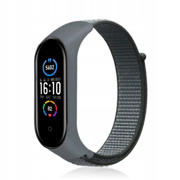 Strap nylon for smartband Xiaomi Mi Band 5 / 6 / 7 grey (19)