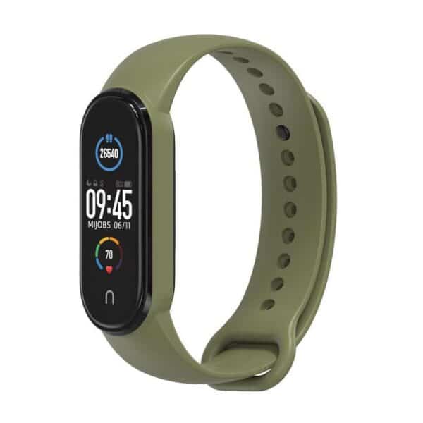 Strap silicone for smartband Xiaomi Mi Band 5 / 6 / 7 green (08)