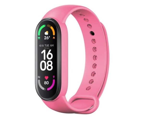 Strap silicone for smartband Xiaomi Mi Band 5 / 6 / 7 pink (37)