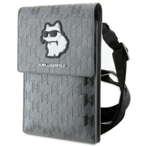 Universal bag for mobile Karl Lagerfeld KLWBSAKHPCG (Saffiano Mono Choupette / silver)