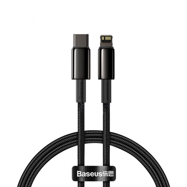 BASEUS cable Type C for Apple Lightning 8-pin PD20W Tungsten Gold CATLWJ-01 1 meter black