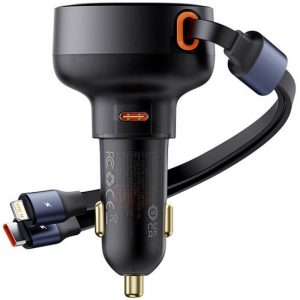 BASEUS car charger Enjoyment Pro 60W Type-C + Retractable cable 2-in-1 (Type-C + Lightning 8-pin) CCTXP-CCL / C00057802111-00