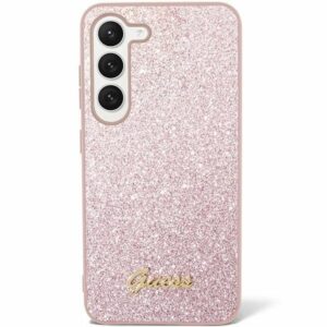 Original faceplate case GUESS GUHCS24LHGGSHP for Samsung S24 Ultra (Glitter  Script / pink)