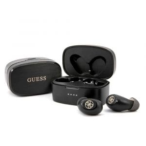 Bluetooth Earphones Stereo TWS GUESS  V5.0 4H MUSIC TIME with docking station black ( GUTWSJL4GBK )