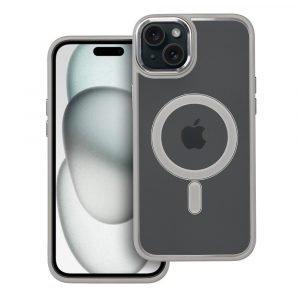 Color Edge Mag Cover case compatible with MagSafe for IPHONE 15 PLUS titatnium grey