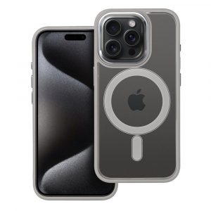 Color Edge Mag Cover case compatible with MagSafe for IPHONE 15 PRO titatnium grey