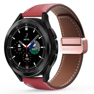 DUX DUCIS YA - genuine leather strap for Samsung Galaxy Watch / Huawei Watch / Honor Watch (20mm band) red