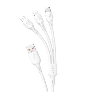 Dudao L8A Regular USB to Lightning Type-C micro USB Cable Λευκό 1.2m