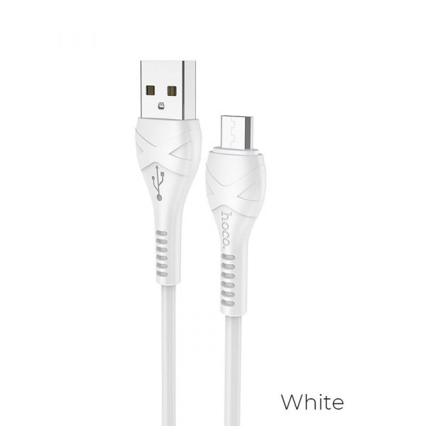 HOCO cable  Cool power charging data cable for Micro  1 meter white