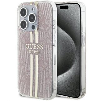 Original faceplate case GUESS GUHCP15LH4PSEGP for iPhone 15 Pro (4G Gold  Stripe / pink)