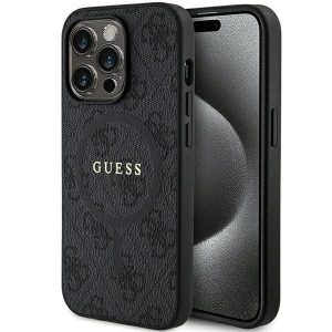 Original faceplate case GUESS GUHMP13LG4GFRK for iPhone 13 Pro (Compatible with Magsafe / 4G Ring classic logo / black)