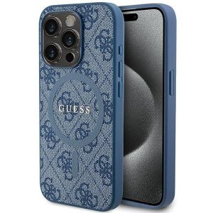 Original faceplate case GUESS GUHMP14LG4GFRB for iPhone 14 Pro (Compatible with Magsafe / 4G Ring classic logo / blue)