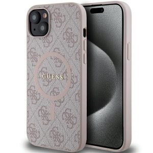 Original faceplate case GUESS GUHMP14SG4GFRP for iPhone 14 (Compatible with Magsafe / 4G Ring classic logo / pink)