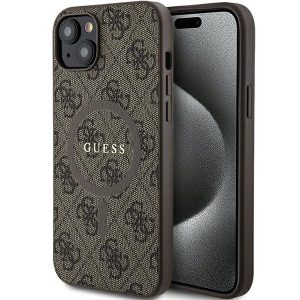 Original faceplate case GUESS GUHMP14SG4GFRW for iPhone 14 (Compatible with Magsafe / 4G Ring classic logo / brown)