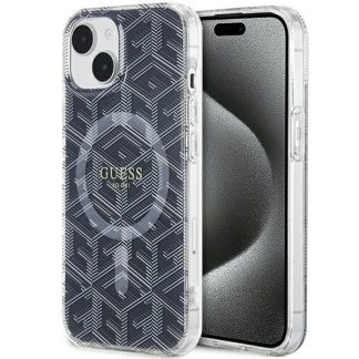 Original faceplate case GUESS GUHMP15MHGCUSTGK for iPhone 15 Plus (Compatible with Magsafe / IML GCUBE / black)