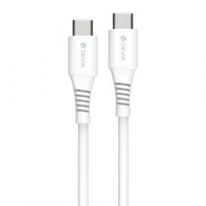 USB 2.0 Cable Devia EC636 USB C to USB C PD 60W 1m GRS White