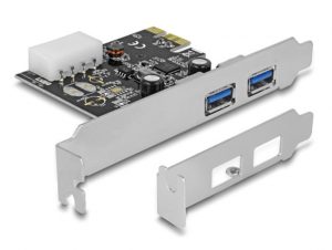 DELOCK κάρτα επέκτασης PCIe x1 σε 2x USB 89243