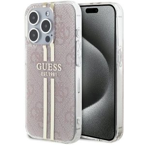 Original faceplate case GUESS GUHCP14XH4PSEGP for iPhone 14 Pro Max (4G Gold  Stripe / pink)