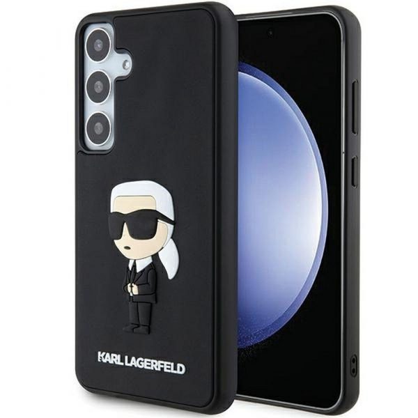 Original faceplate case KARL LAGERFELD KLHCS24S3DRKINK for SASMSUNG S24 (3D RUBBER IKONIK NFT) black