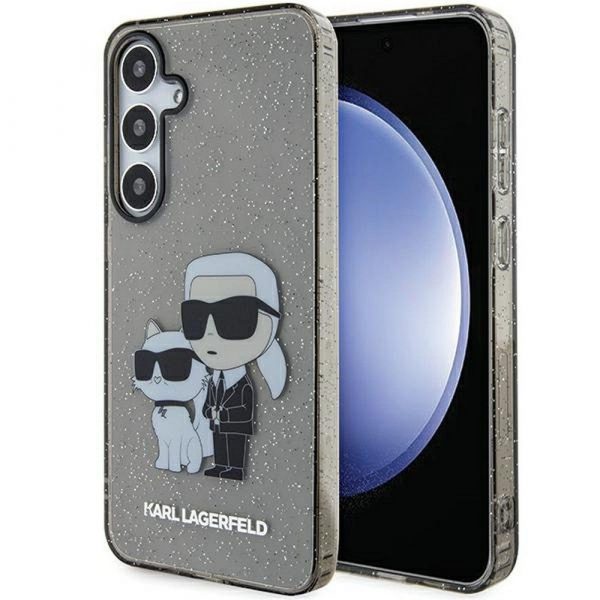 Original faceplate case KARL LAGERFELD KLHCS24SHNKCTGK for SASMSUNG S24 (IML GLIT NFT K&C) black