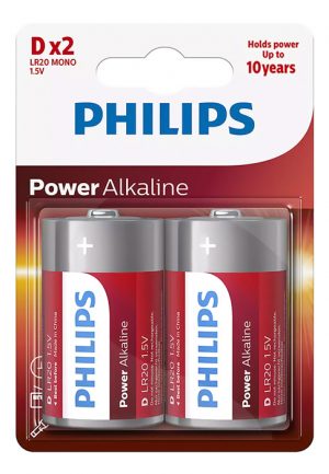PHILIPS Power αλκαλικές μπαταρίες LR20P2B/10