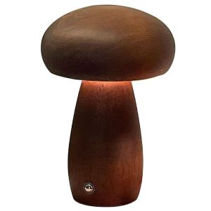 Table lamp bedside mushroom Art Deco brown MTWTHN