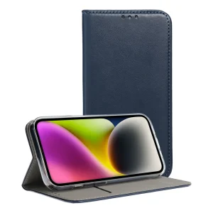 TechWave Smart Leather book case for iPhone 14 navy blue