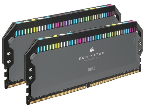 CORSAIR RAM DIMM XMS5 KIT 2x32GB CMT64GX5M2B5600Z40K, DDR5, 5600MHz, LATENCY 40-40-40-77, 1.25V, DOMINATOR PLATINUM RGB, DUAL PROFILE INTEL XMP & AMD EXPO, RGB LED, HEATSPREADER COOL GREY, LTW.