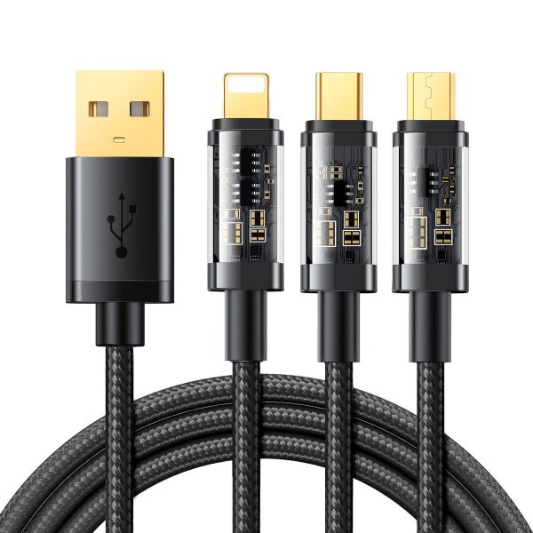 Joyroom Braided USB to Lightning / Type-C / micro USB Cable Μαύρο 1.2m (S-1T3015A5) Joyroom Braided USB to Lightning Type C micro USB Cable Μαύρο 1.2m S 1T3015A5 1