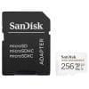 SANDISK memory card microSD 256GB 100MB/s class 10 with adapter