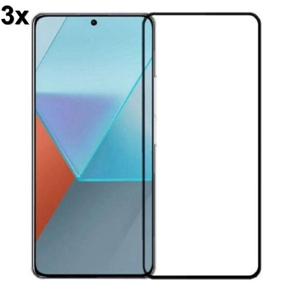 TechWave 5D Full Glue Tempered Glass for Xiaomi Redmi Note 13 / 13 Pro black (Σετ 3 τεμαχίων - bulk)