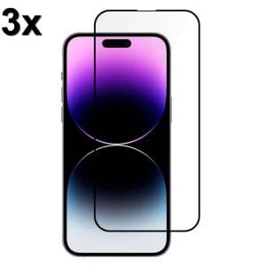 TechWave 5D Full Glue Tempered Glass for iPhone 15 Pro Max black (Σετ 3 τεμαχίων - bulk)