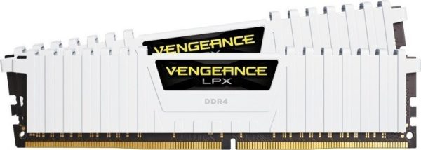 CORSAIR RAM DIMM XMS4 KIT 2x8GB CMK16GX4M2D3000C16W, DDR4, 3000MHz, LATENCY 16-20-20-38, 1.35V, VENGEANCE LPX, XMP 2.0, WHITE, LTW.