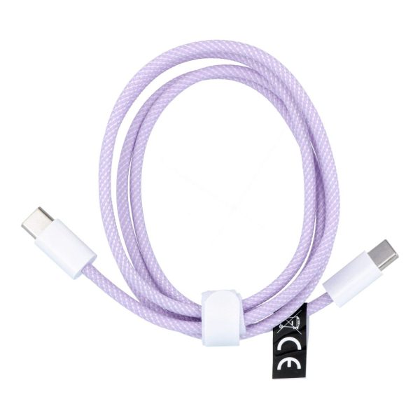 Cable Type C to Type C Power Delivery PD 60W 3A C263 purple 1 m