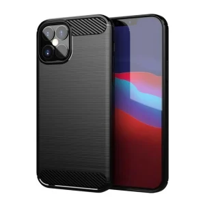Carbon Case Flexibel Handyhülle TPU Schutzhülle für iPhone 12 Pro Max schwarz