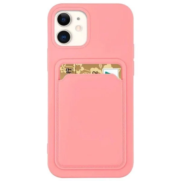 Card Case silicone case wallet with card pocket for Samsung Galaxy S22+ (S22 Plus) pink