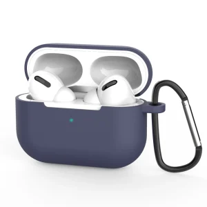 Case for AirPods Pro 2 / AirPods Pro silicone soft case for headphones + keychain carabiner pendant blue (case D)
